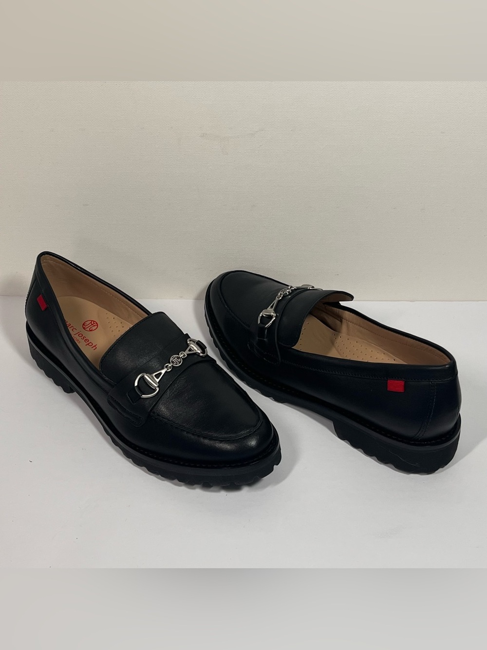 Joseph New York Nancy LN Slip On Leather Loafers with Silver Chain Detail - Picture 2 of 6
